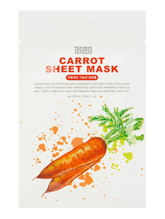 Тканевая маска с экстрактом моркови, 25мл Tenzero