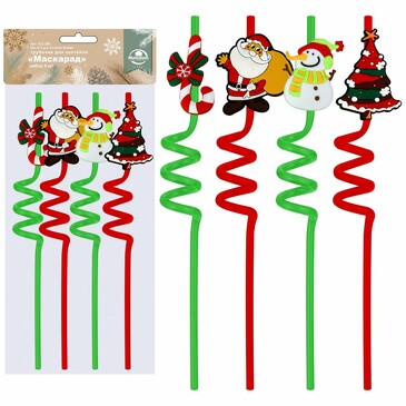 Трубочки для коктейля Маскарад (4 шт) Мультидом