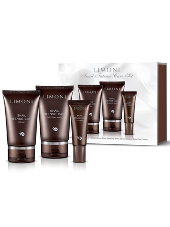 Набор Snail Intense Care Set (крем для лица 50 мл, маска ночная 50 мл и крем для глаз 25 мл) Limoni