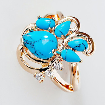 Кольцо с бирюзой Азалия Lotus jewelry