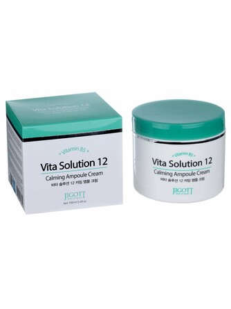 Крем для лица ампульный успокаивающий vita solution 12 calming ampoule cream 200 мл Jigott