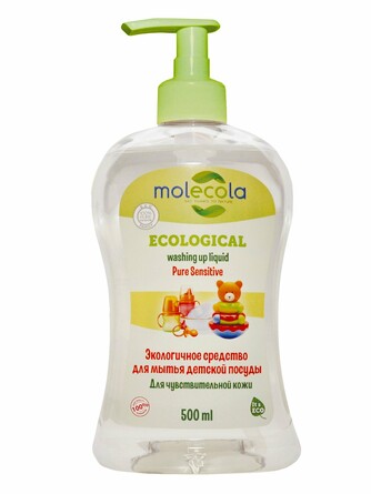 Средство для мытья детской посуды, для чувствительной кожи, экологичное, 500 мл, Molecola
