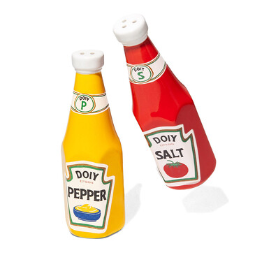 Набор из солонки и перечницы Corner Shop,  Ketchup Mustard Doiy