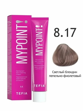 Гель-краска 8/17 светлый блондин пепельно-фиолетовый, 60 мл Tefia