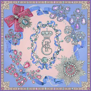 Платок Драгоценности Екатерины Великой, 90x90, Nina Ruchkina