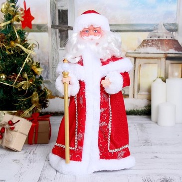 Дед Мороз, в красной шубе, с посохом, 35 см Зимнее волшебство