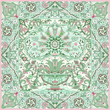 Платок Арабески100% шелк, 90x90, Nina Ruchkina