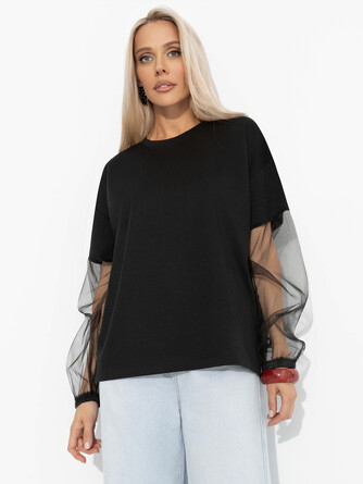 Футболка с акцентными рукавами Модный бунт Charuttimoda