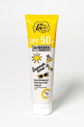 Солнцезащитный крем SPF 50+ Summer time с мерцающим эффектом, 100 мл MonoLove bio