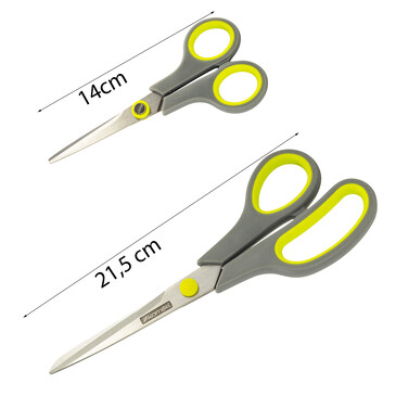 Набор ножниц универсальных с пластиковыми ручками (2 пр.: 14 см; 21,5 см) Kamille