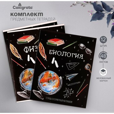 Комплект предметных тетрадей 48л 12 предметов Calligrata