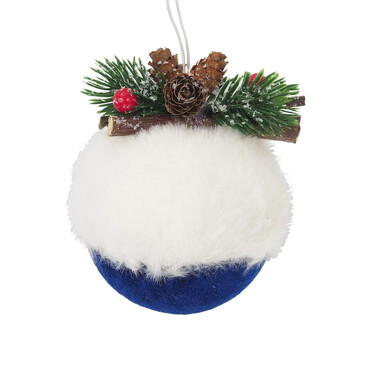 Игрушка Меховой синий шар 11х10 см Due Esse Christmas