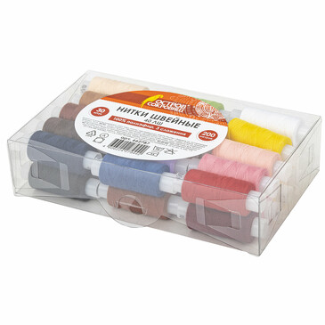 Набор швейных ниток 30шт 40лш 200м цвет ассорти Остров Сокровищ