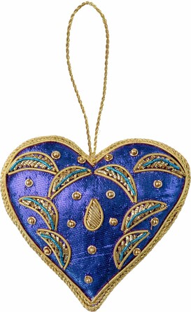 Подвеска с вышивкой ручной работы Heart #3 коллекция Il Natale Del Re 10 см Baci Milano