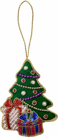 Подвеска с вышивкой ручной работы xmas tree коллекция Il Natale Del Re 10 см Baci Milano