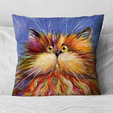 Наволочка декоративная Кот Акварель 40х40 см Zaberite