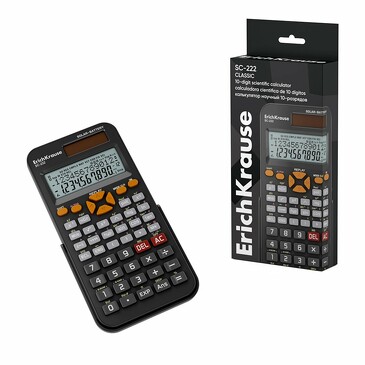 Калькулятор научный 10-разрядов SC-222 Classic, 240 функций, черный (1 шт.) ErichKrause