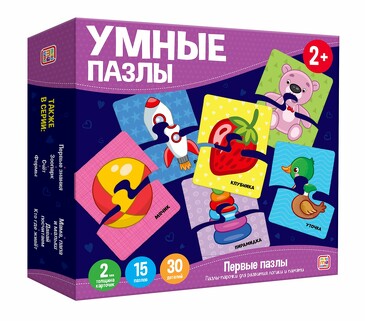 Умные пазлы. Первые пазлы (8 пазлов х 4 детали) Malamalama
