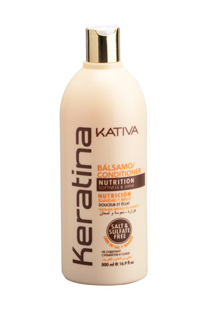 Укрепляющий бальзам-кондиционер с кератином для всех типов волос, 500 мл Kativa