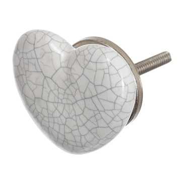 Ручка керамическая для мебели Сердце белый (6 шт.) Blumen Haus
