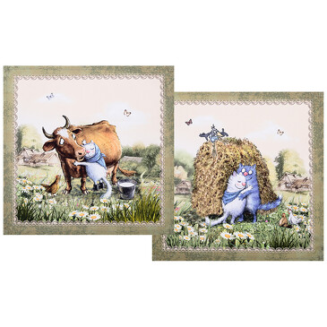 Набор салфеток Синие Коты Про Любовь (2 шт.) Santalino