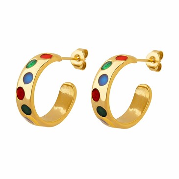 Серьги-кольца из позолоченной титановой стали Iris Premium Jewelry