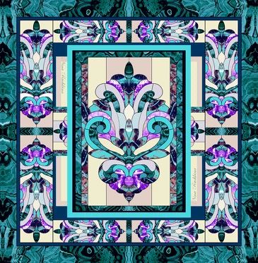 Платок Каменный цветок, 90x90, Nina Ruchkina