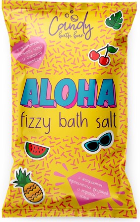 Двухцветная шипучая соль для ванн Candy bath bar Aloha Laboratory Katrin