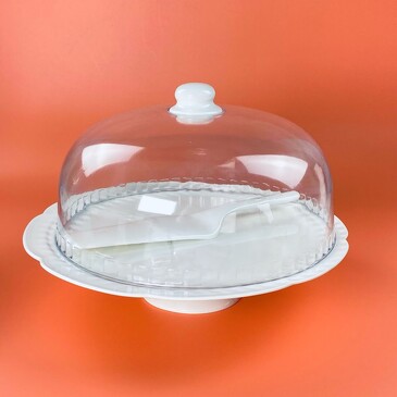 Тортовница 30,5 см на ножке с крышкой и лопаткой Шармель Lenardi