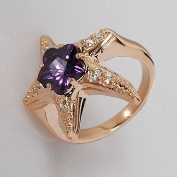Кольцо с аметистом Морская звезда Lotus jewelry
