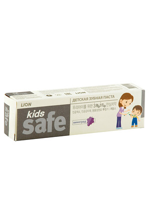 Детская зубная паста со вкусом винограда Kids safe, 90 г Lion