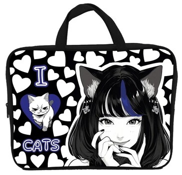 Папка-сумка Аниме I love cats, А4 Centrum