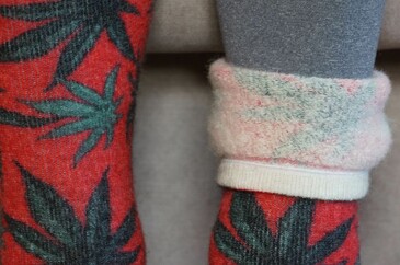 Шерстяные носки ®Mahra внутри с принтом Цветик-семицветик Шерстянки