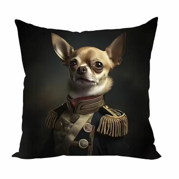 Наволочка декоративная Чихуахуа Рыжий Генералы Живопись 40х40 см Zaberite