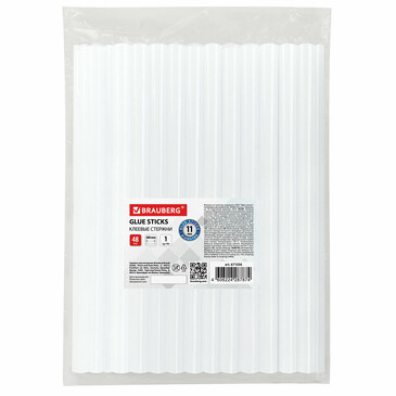 Клеевые стержни прозрачные 200мм d=11мм 48шт Brauberg