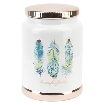 Банка для сыпучих продуктов Перья, 1,15 л 12х18х12, Nouvelle Home