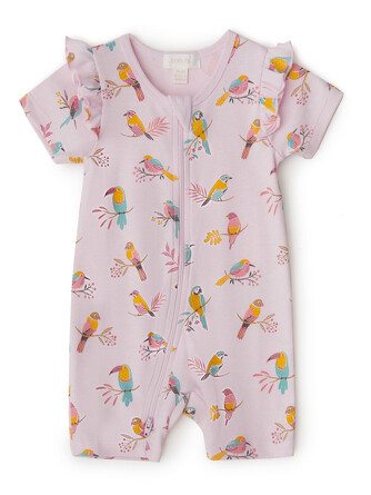 Комбинезон укороченный на молнии parrot print Babybu
