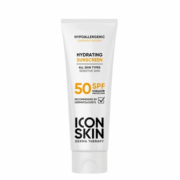 Крем солнцезащитный увлажняющий для всех типов кожи SPF 50, 75 мл,  Icon Skin