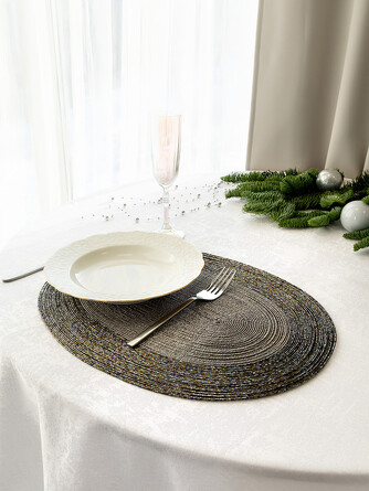 Салфетка сервировочная бисер овальная 41x32 см  DeNastia