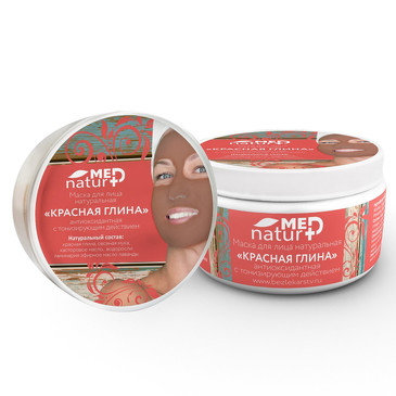 Маска для лица Красная глина 250 мл Naturmed