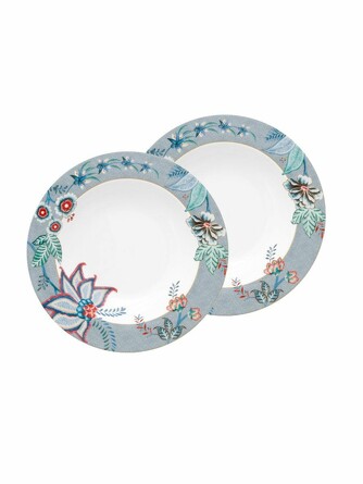 Набор тарелок глубоких (2 шт. по Ø21,5 см) Flower Festival Light Blue Pip Studio