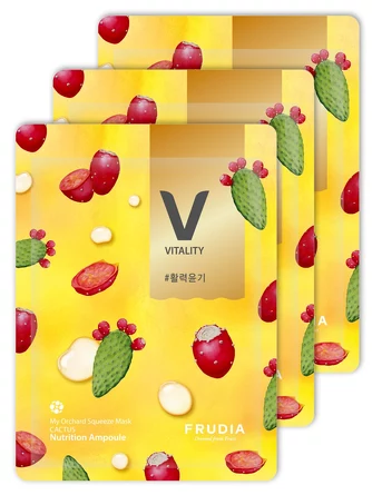 Набор (3 шт.) Маска питательная для лица с кактусом My Orchard, 3х20 мл Frudia