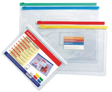 Набор (12 шт.) Zip-пакет пластиковый PVC Zip Pocket, B6 ErichKrause