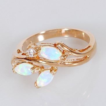 Кольцо японский опал 3 рис+циркон Lotus jewelry