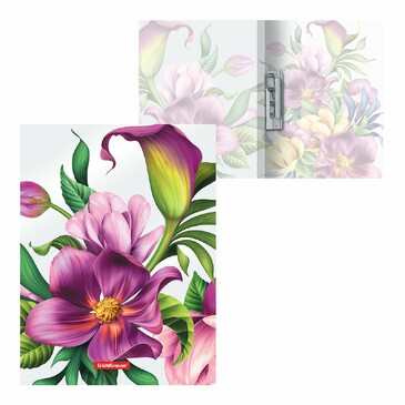 Папка с боковым зажимом пластиковая Tropical Flowers, A4 (4 шт.) ErichKrause