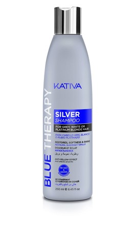 Шампунь нейтрализатор желтизны для осветленных и мелированных волос Blue Therapy 250мл Kativa