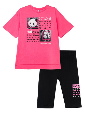 Комплект (футболка, леггинсы укороченные) Panda Band PlayToday