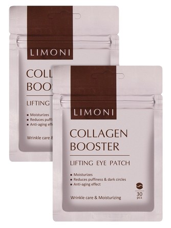 Патчи для век укрепляющие с коллагеном Collagen Booster Lifting Eye Patch (2х30 шт.), 30 шт+30 шт Limoni