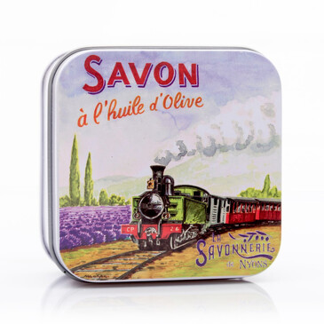 Мыло с цветком хлопка в металлической коробке Локомотив, 100 гр. La Savonnerie de Nyons