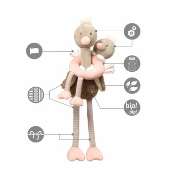 Набор игрушек с шелестящими элементами и пищалкой Ostrich Family BabyOno